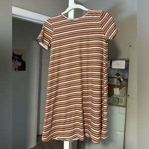 Orange and Yellow Striped Midi Dress from Publik
